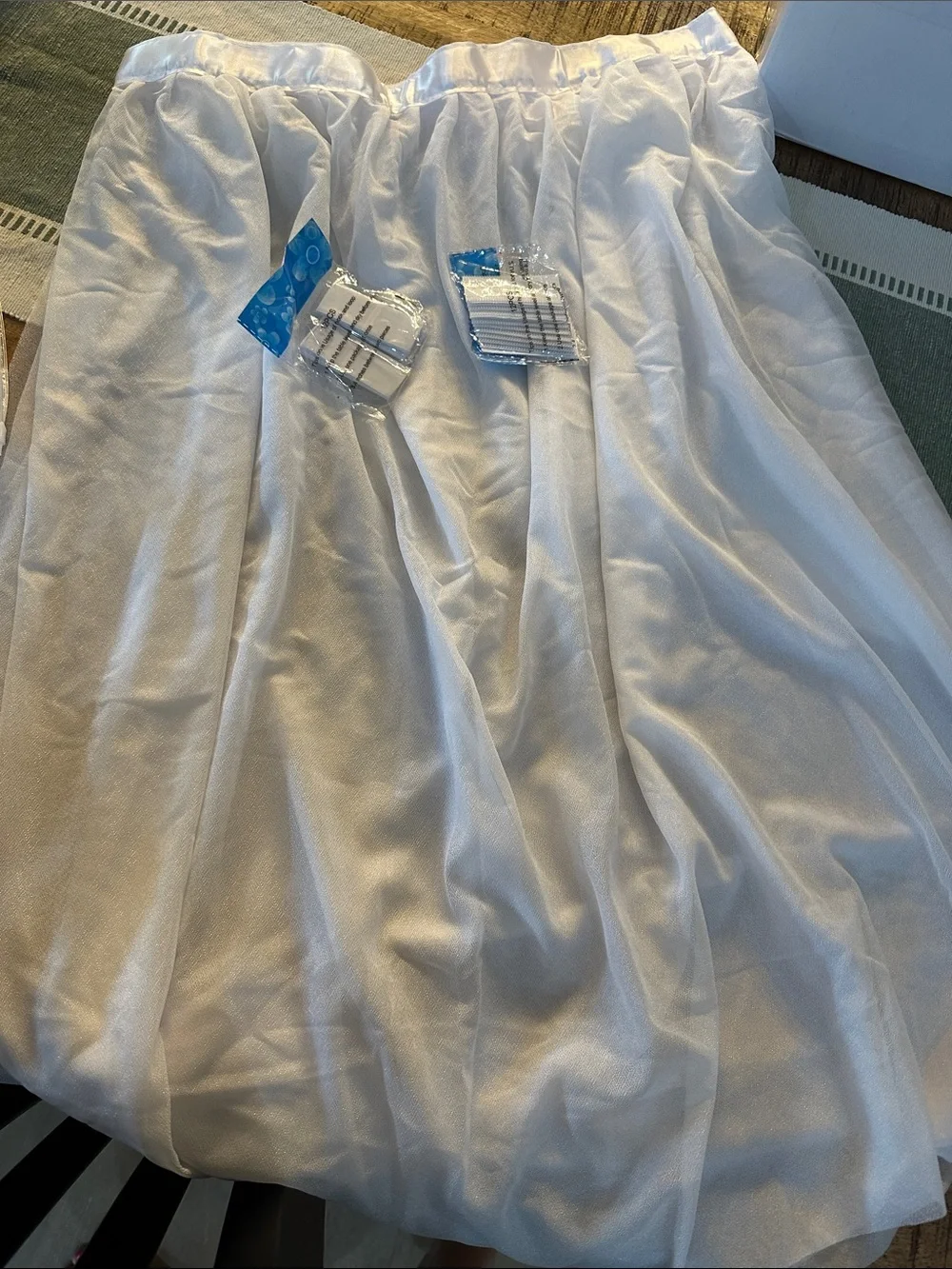White Sheer Tulle Skirt Overlay